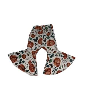 Toddler Girl Pumpkin Print Bellbottom Pants size 18 months (90)